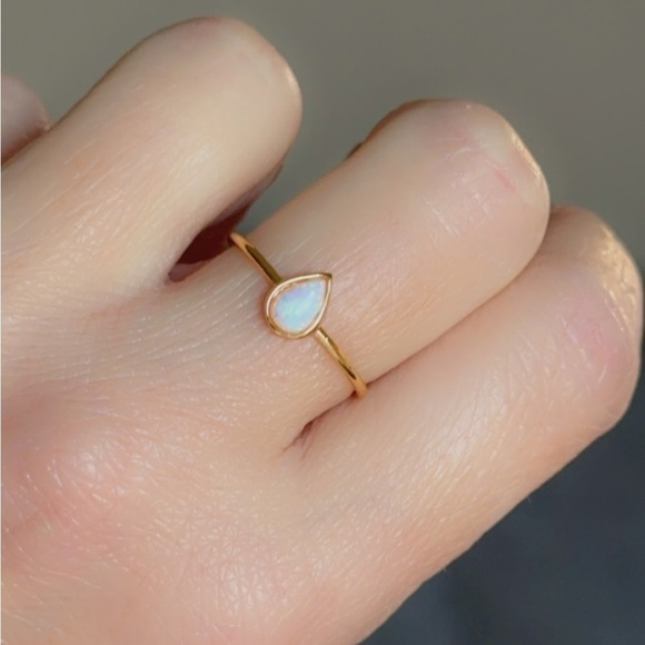 24k Gold Vermeil Pear Cut Opal Ring​ - Picture 7 of 7